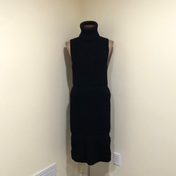 Helmut Lang for Intermix Sweater Dress Sweaterdress Size Small Black Turtleneck - Picture 2 of 14